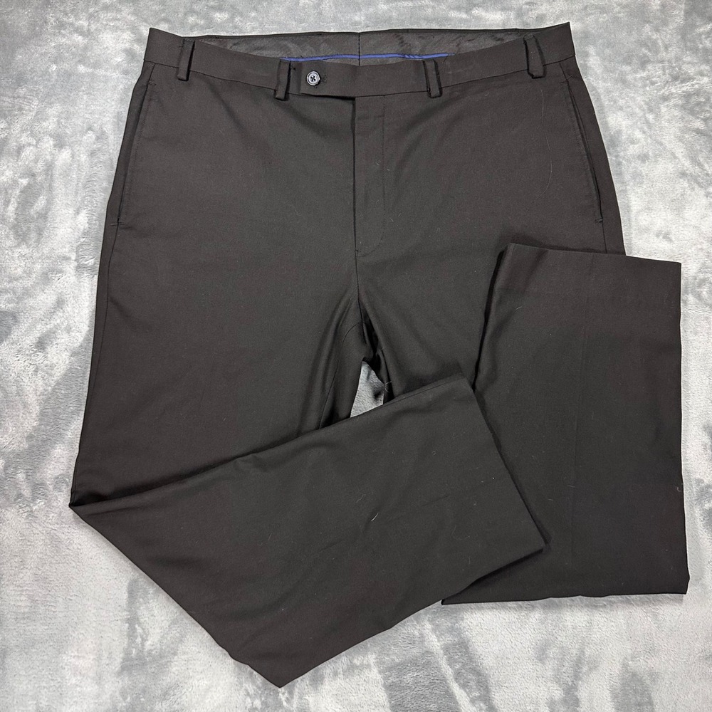 Lauren Ralph Lauren Mens Dress Pants Black 38W x 32L Flat Front Stretch Slacks